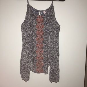 Blue peep shoulder top